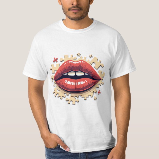 T-shirt Puzzle lèvres pop (Devant)