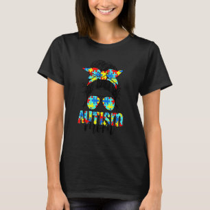 T-shirt Puzzle Maman Autisme Cheveux En Désordre Autisme S