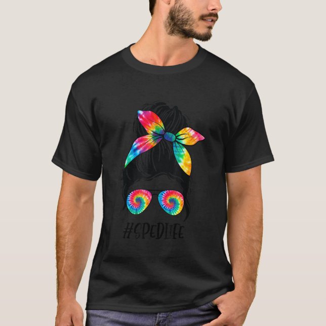 T-shirt Puzzle Messy Bun Vie Rapide Enseignant Autisme Awa (Devant)