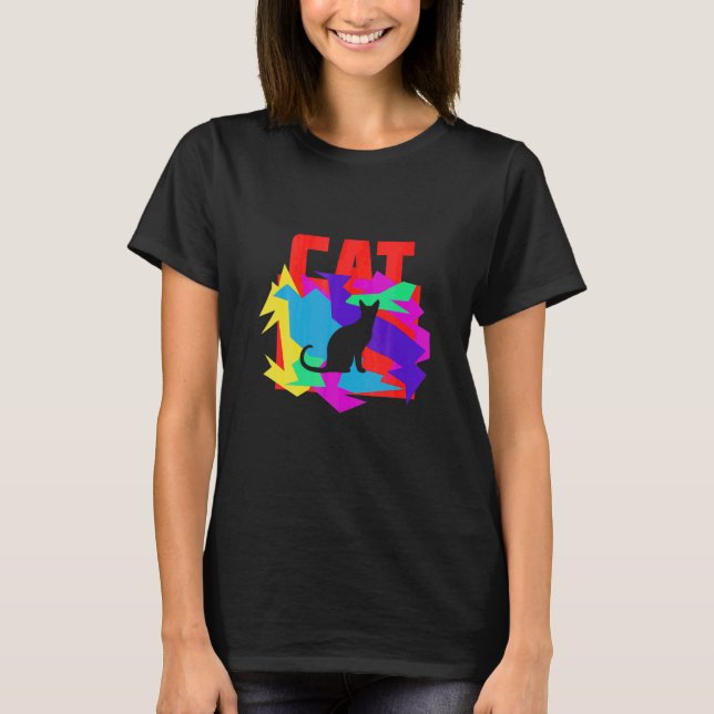 T-shirt Puzzle mosaïque animal chat (Devant)