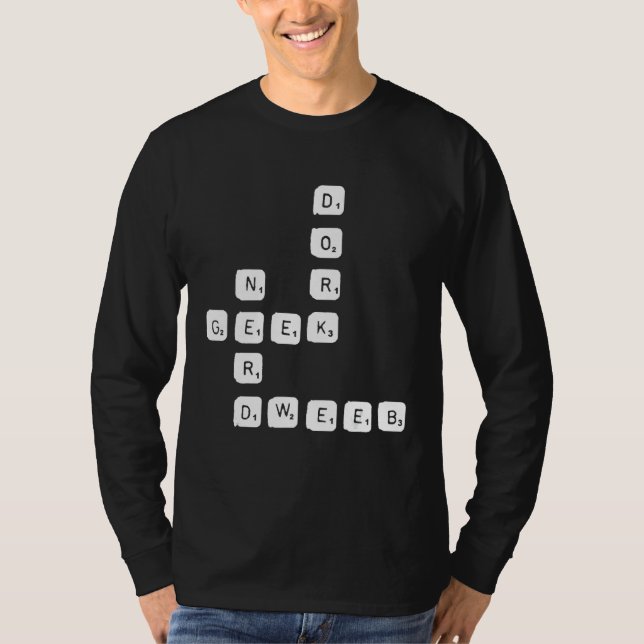 T-shirt Puzzle Nerd Geek Dork Dweeb Lettre dure caractère (Devant)