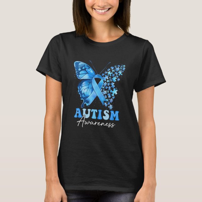 T-shirt Puzzle Papillon Coloré (Devant)