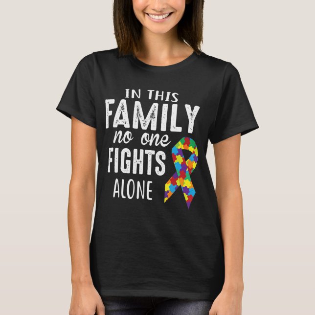 T-shirt Puzzle Piece Ribbon Group Associer des amis de fam (Devant)