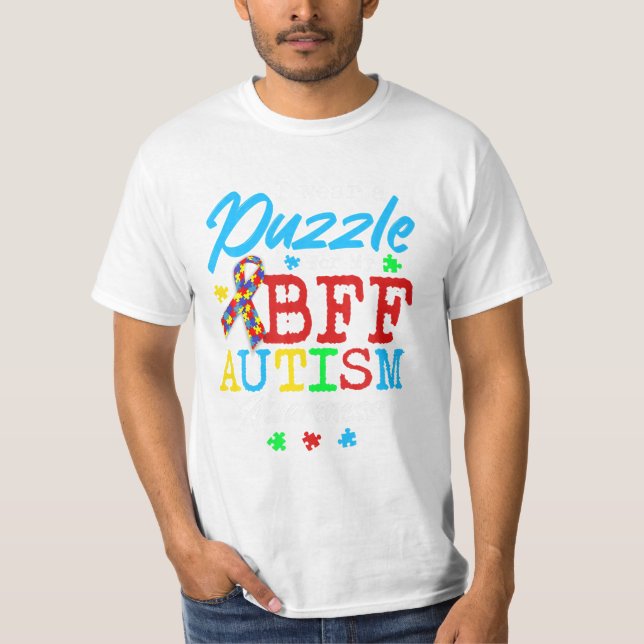 T-shirt Puzzle Pour Mon Fier Autisme BFF (Devant)