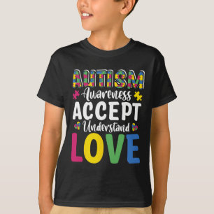 T-shirt Puzzle Sensibilisation à l'autisme Accepter Compre