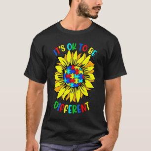 T-shirt Puzzle tournesol Be Kind Sensibilisation sur l'aut