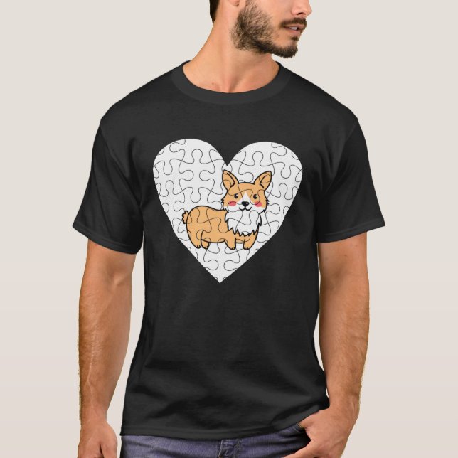 T-shirt Puzzle Welsh Corgi (Devant)