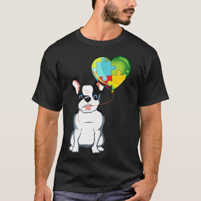 T-shirt Puzzles de chiot bouledogue français pour la sensi (Devant)