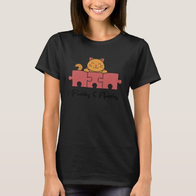 T-shirt Puzzles Nuzzles Cat Puzzle Pièce Jigsaw Puzzles (Devant)