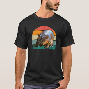 T-shirt Pygmée Hippopotamus Baby mignonne Rétro Hommes Fem