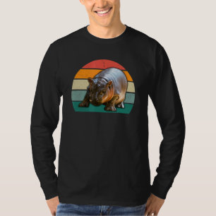T-shirt Pygmée Hippopotamus Baby mignonne Rétro Hommes Fem