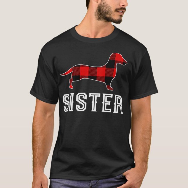 T-shirt Pyjama de famille jumelée à un chien de soeur Dach (Devant)