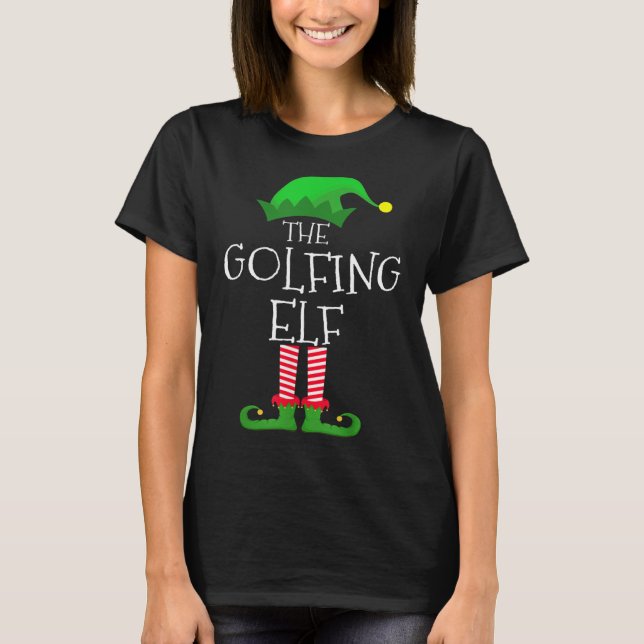 T-shirt Pyjama de fête de Noël de l'Elfe de golf (Devant)