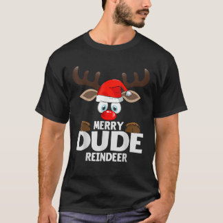 T-shirt Pyjama de Noël assorti joyeux type de renne 