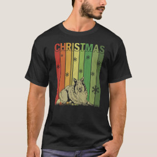 T-shirt Pyjama de Noël correspondant Retro Rough Collie Ch