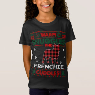 T-Shirt Pyjama de Noël de Chien-taureaux français Vilain S