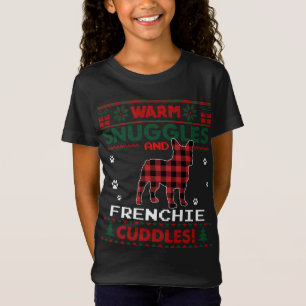 T-Shirt Pyjama de Noël de Chien-taureaux français Vilain S