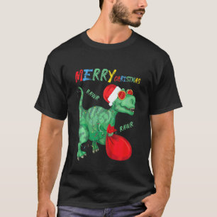 T-shirt Pyjama de Noël dinosaure Trex pour enfants tout-pe