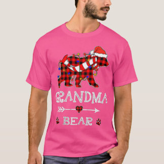 T-shirt Pyjama de Noël Rouge Famille Grand-mère Ours Chr