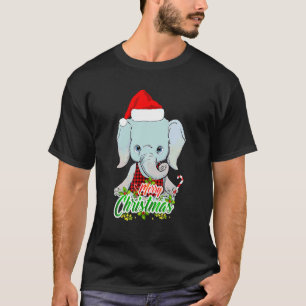 T-shirt Pyjama éléphant de Noël joyeux pour enfants Fille
