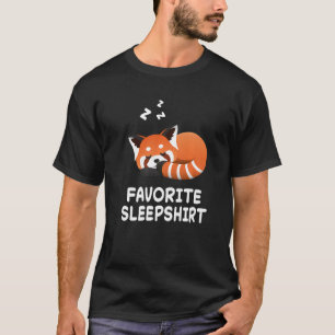 T-shirt Pyjama Panda Rouge Pandas Nap Dormir Pyjama Pyjama