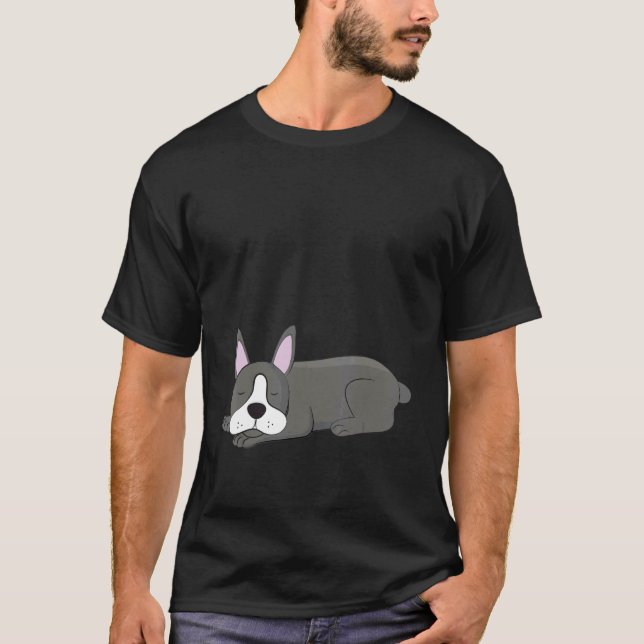 T-shirt Pyjama Snooze Light Boston Terrier Sleep (Devant)
