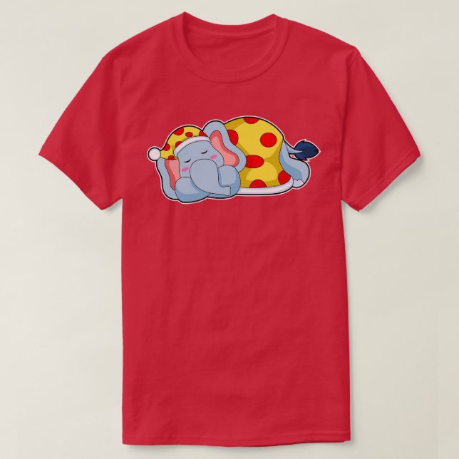 T-shirt Pyjamas couché d'éléphants (Design devant)