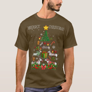 T-shirt Pyjamas de jumelage des arbres de Noël Chien de No