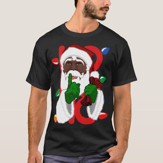 T-shirt Pyjamas de Noël Black African American Père Noël 2 (Devant)