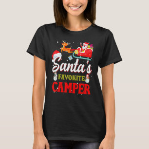 T-shirt Pyjamas de Noël de camping favori père Noël