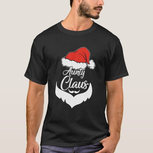 T-shirt Pyjamas de Noël de la tante Claus Costume Père Noë (Devant)