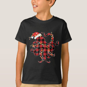 T-shirt Pyjamas de Noël de poulpe rouge de buffle