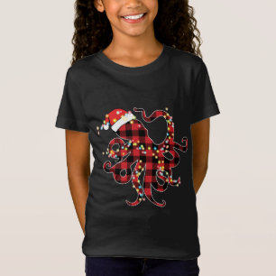 T-Shirt Pyjamas de Noël de poulpe rouge de buffle
