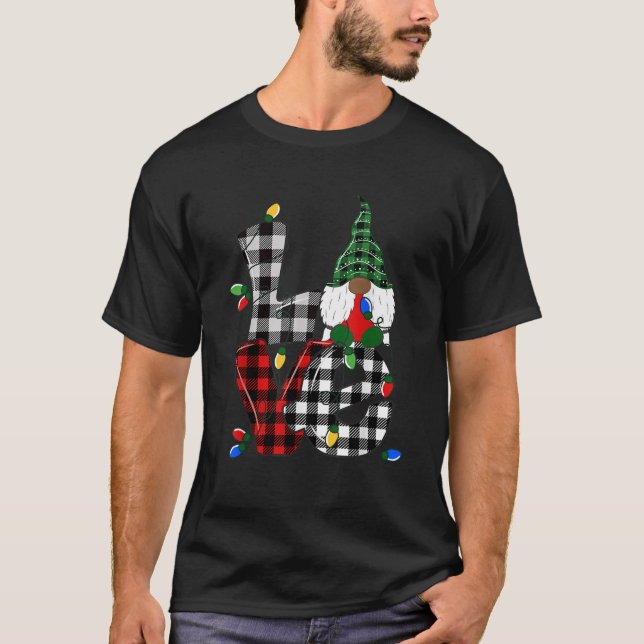 T-shirt Pyjamas de Noël noir africain américain Gnome 202 (Devant)
