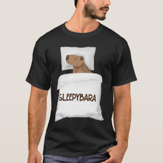 T-shirt Pyjamas de nuit de Capybara Officielle Dormir Slee