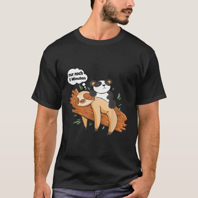 T-shirt Pyjamas de sommeil Sloth Panda 5 minutes (Devant)