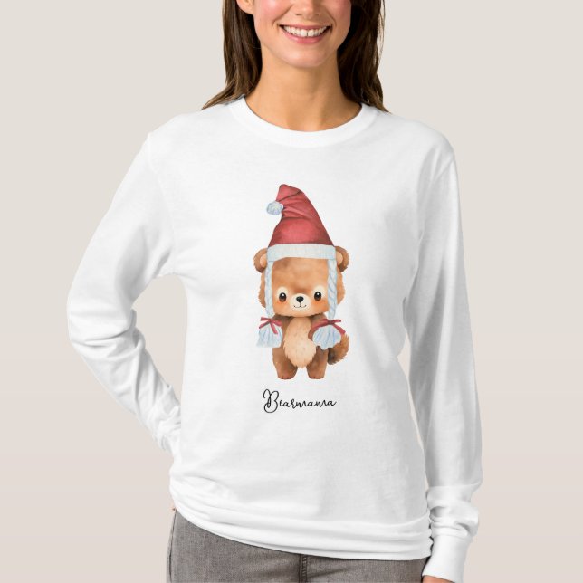 T-shirt Pyjamas d'ours mignon de Noël (Devant)