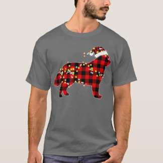 T-shirt Pyjamas rouge de Noël de chien de Terre-Neuve