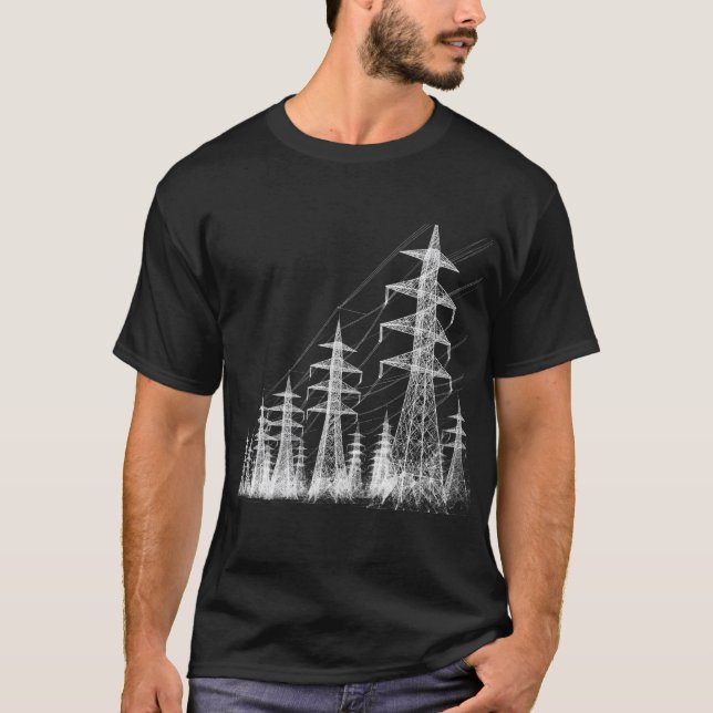 T-shirt Pylônes électriques - Lignes électriques (Devant)