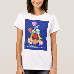 T-shirt Pyramide alimentaire saine dessin humoristique