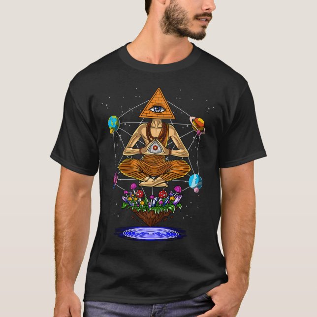 T-shirt Pyramide de Bouddha psychédélique (Devant)