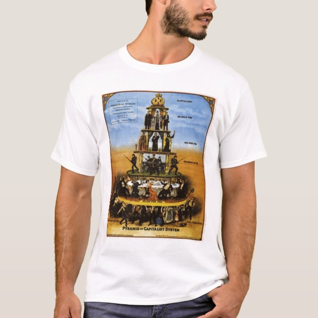 T-shirt pyramide de système de capitalisme (Devant)