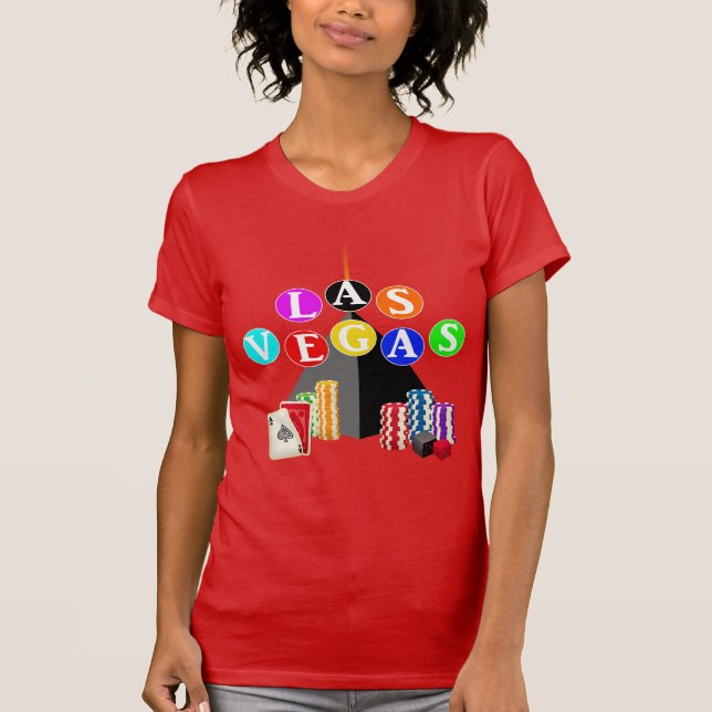 T-shirt Pyramide Las Vegas et chips de poker (Devant)