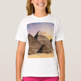 T-shirt pyramides de gizeh Égypte antique paysage désertiq