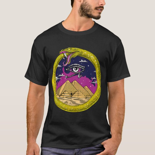 T-shirt Pyramides égyptiennes Ouroboros (Devant)