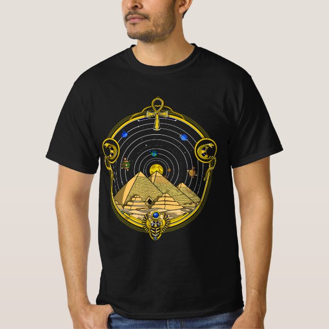 T-shirt Pyramides Égyptiennes Symbole Ankh Oeil De Horus S (Devant)