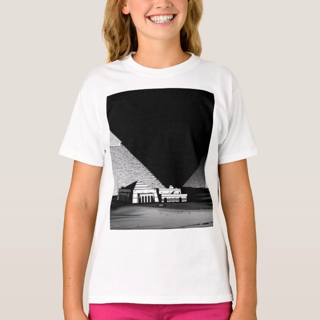 T-shirt Pyramides noires et blanches (Devant)