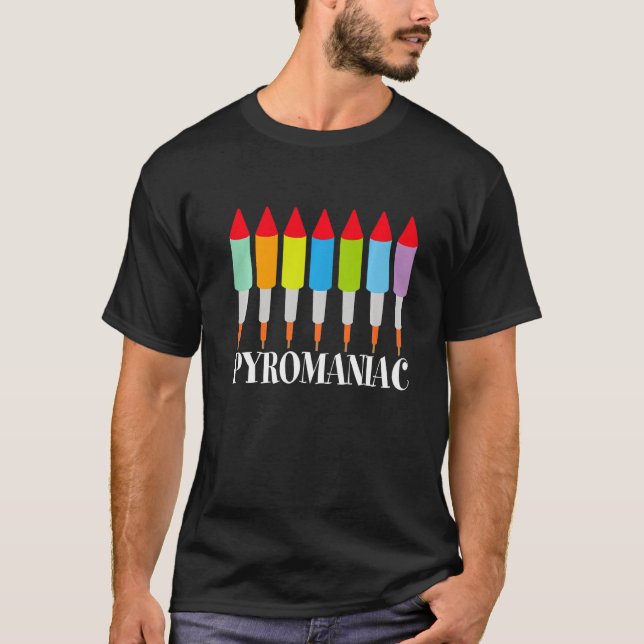 T-shirt Pyromaniac Pyrotechnique Parti Rockets Crackers (Devant)
