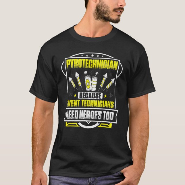 T-shirt Pyrotechnie Héros Fireworks Pyrotechnicien (Devant)