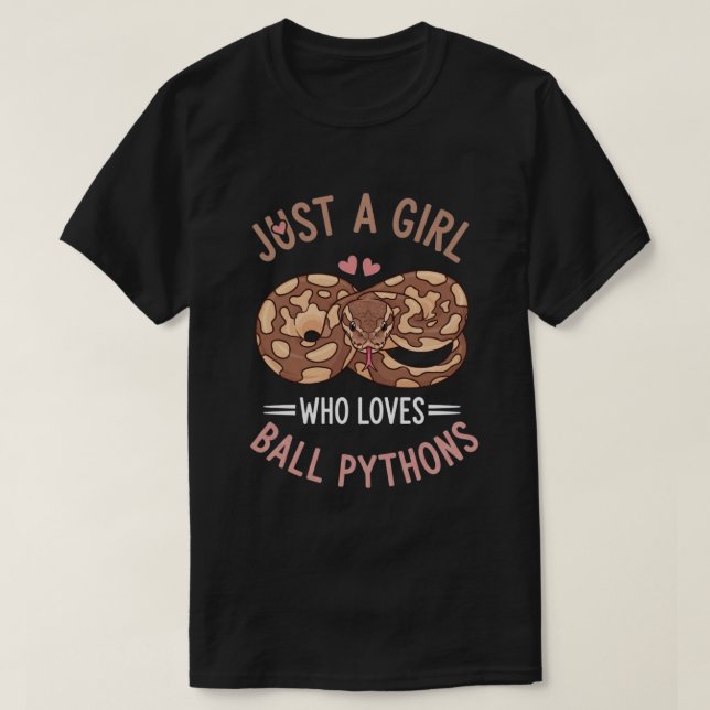 T-shirt Python Balle Juste une Fille Qui Aime les Pythons  (Design devant)